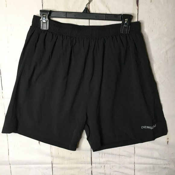 Demozu Mens Running Shorts 5" M Black NWT